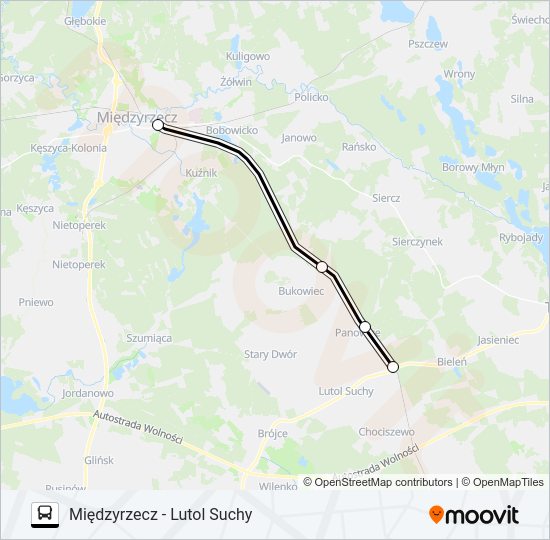 ZKA REG 1 bus Line Map