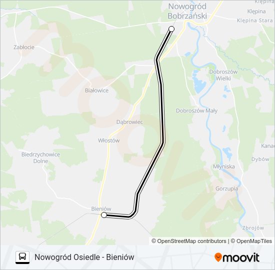 ZKA REG 1 bus Line Map