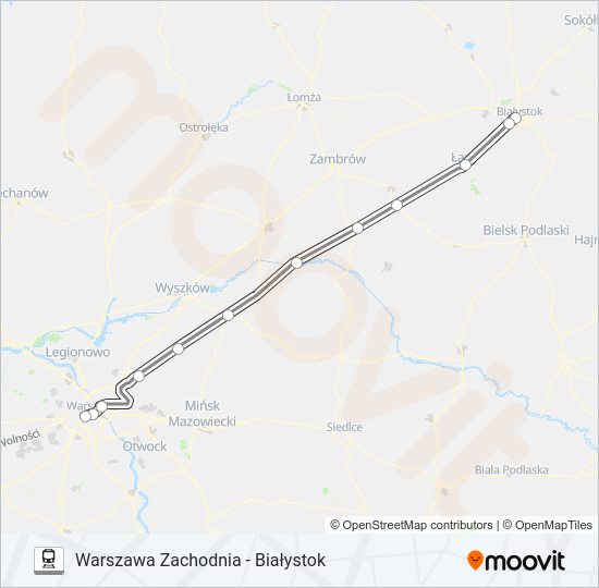 EIC IC 1000 Train Line Map