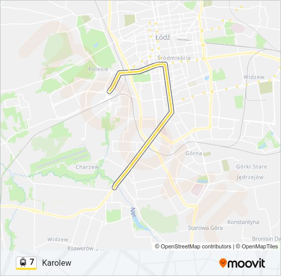 Трамвай 7: карта маршрута