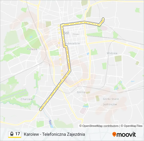 Трамвай 17: карта маршрута