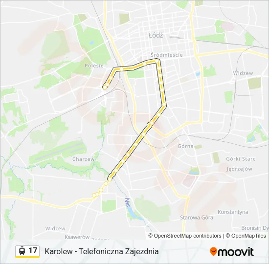 Трамвай 17: карта маршрута