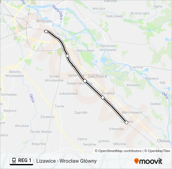REG 1 Train Line Map