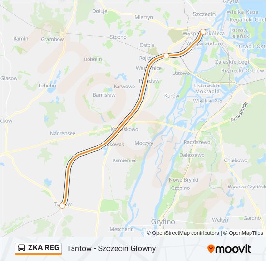 ZKA REG bus Line Map