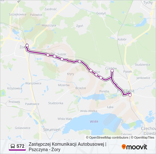 S72 bus Line Map