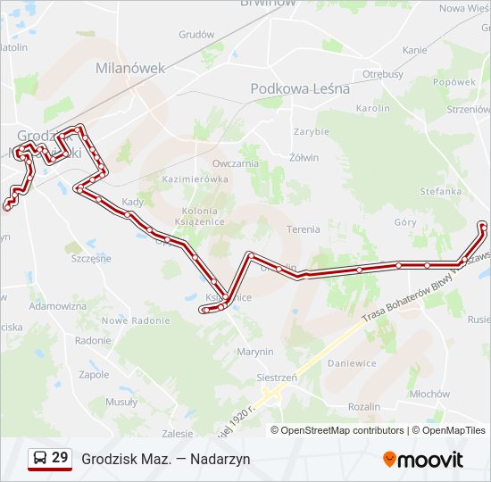 29 bus Line Map