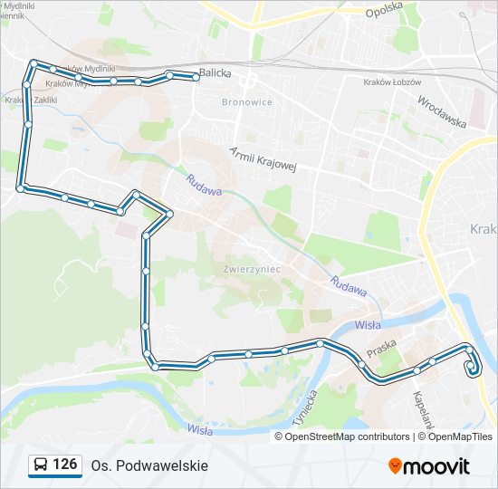 126 bus Line Map