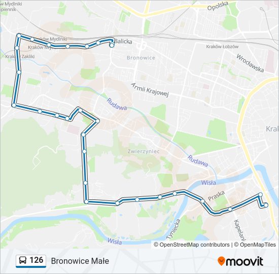 126 bus Line Map