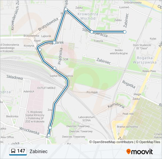 147 bus Line Map