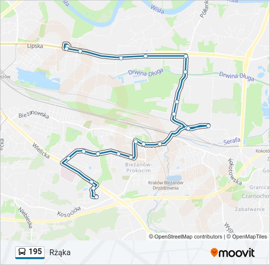 195 bus Line Map