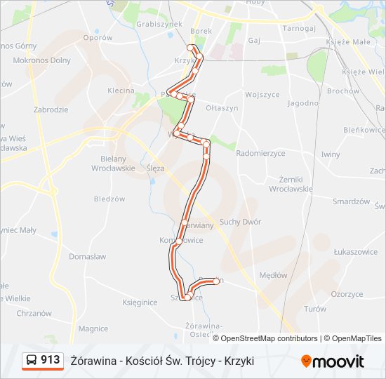 913 bus Line Map