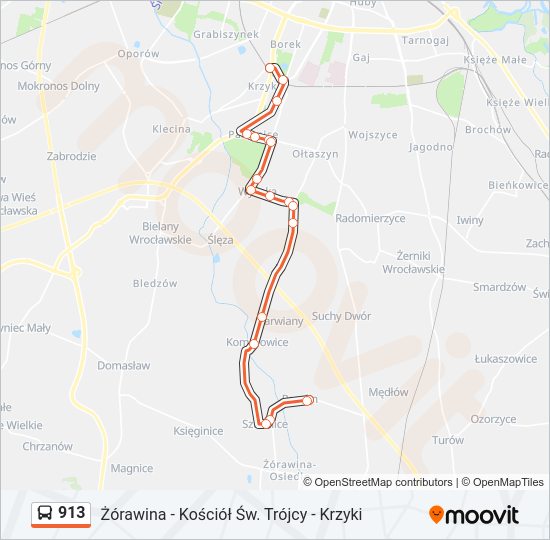 913 bus Line Map