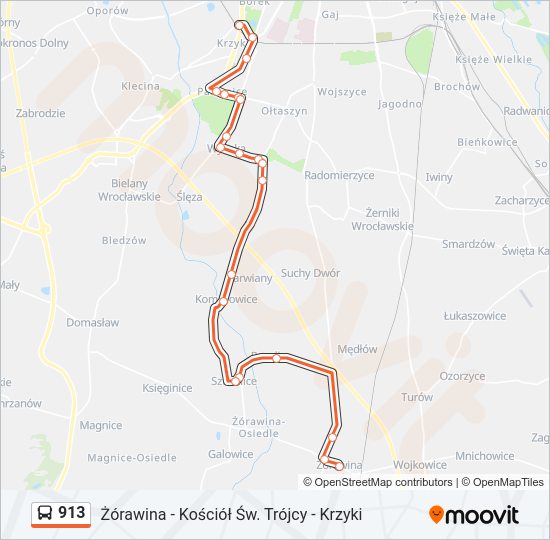 913 bus Line Map