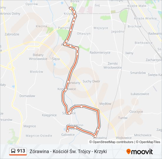 913 bus Line Map