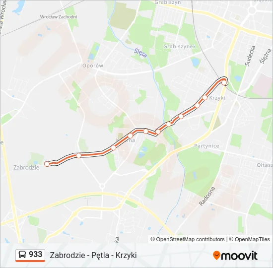 Автобус 933: карта маршрута
