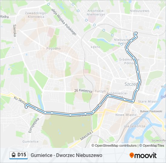 D15 light rail Line Map