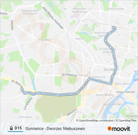 D15 light rail Line Map