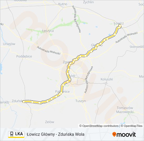 Поезд LKA: карта маршрута