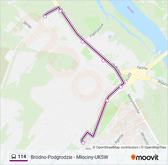 Автобус 114: карта маршрута