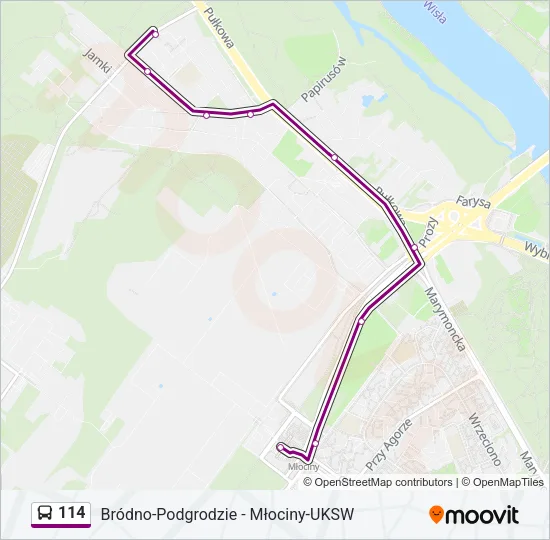 Автобус 114: карта маршрута