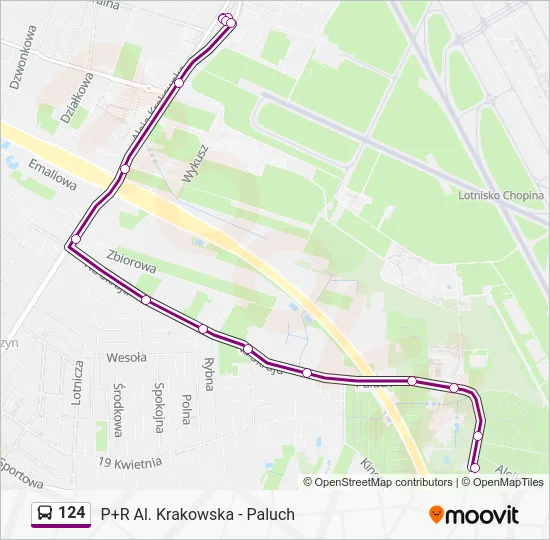Автобус 124: карта маршрута
