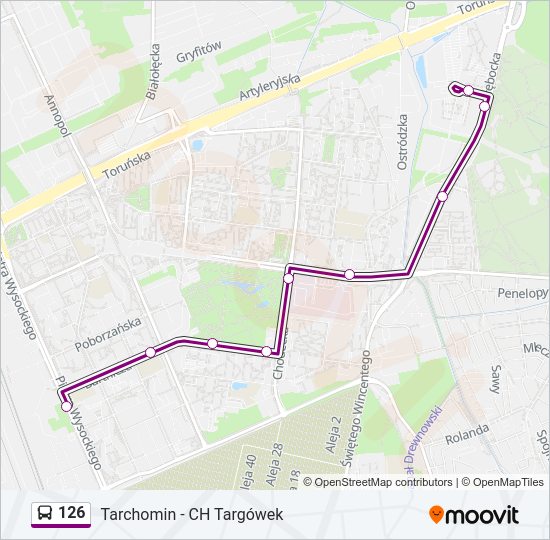 126 bus Line Map