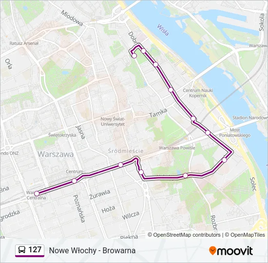 127 Bus Line Map