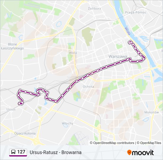 127 bus Line Map