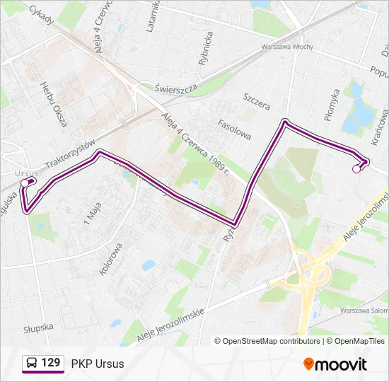 129 Route: Schedules, Stops & Maps - PKP Ursus (Updated)