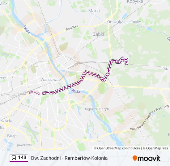 143 bus Line Map