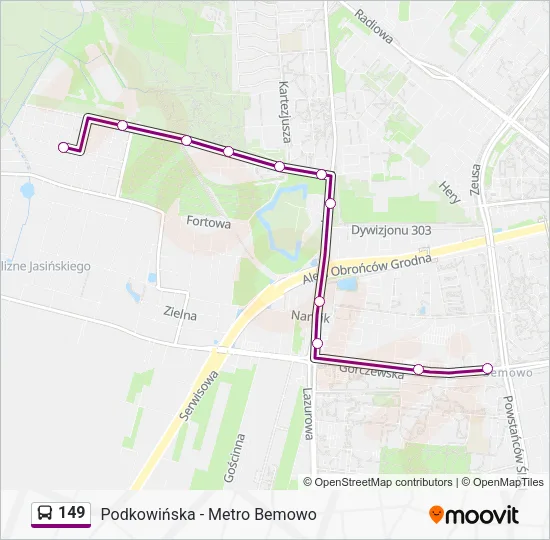 Автобус 149: карта маршрута