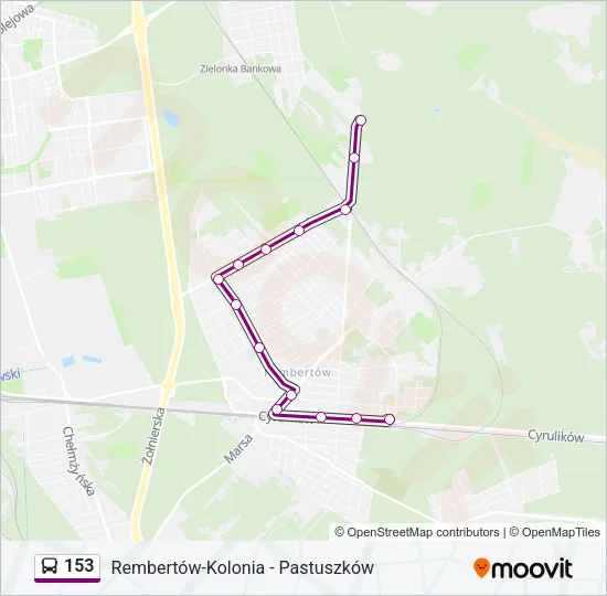 Автобус 153: карта маршрута