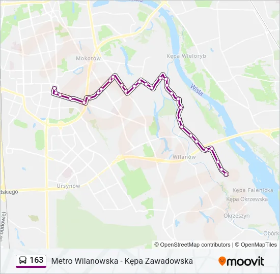 Автобус 163: карта маршрута
