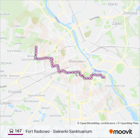 167 Bus Line Map