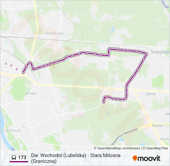 Автобус 173: карта маршрута