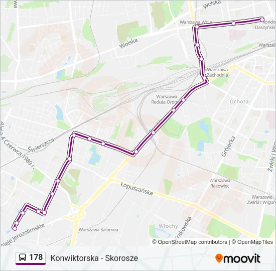 Автобус 178: карта маршрута