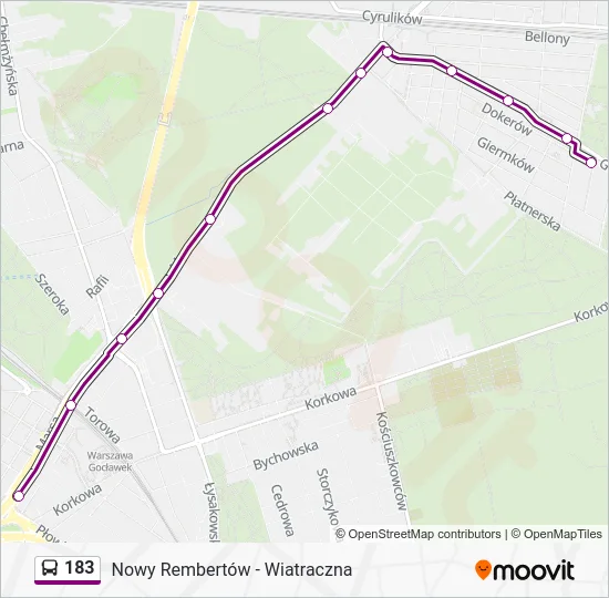 Автобус 183: карта маршрута