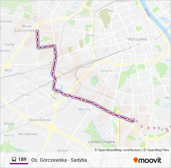Автобус 189: карта маршрута
