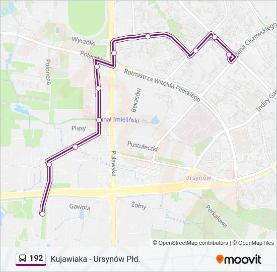 192 Bus Line Map