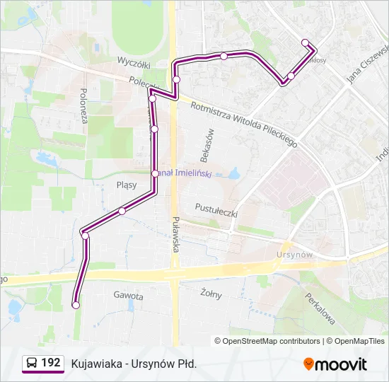 192 Bus Line Map