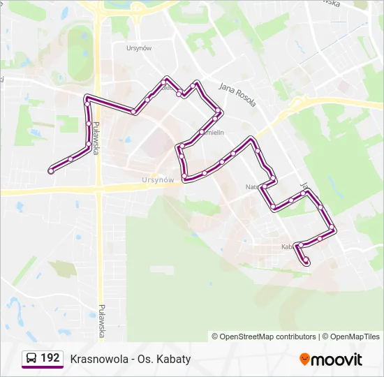 Автобус 192: карта маршрута