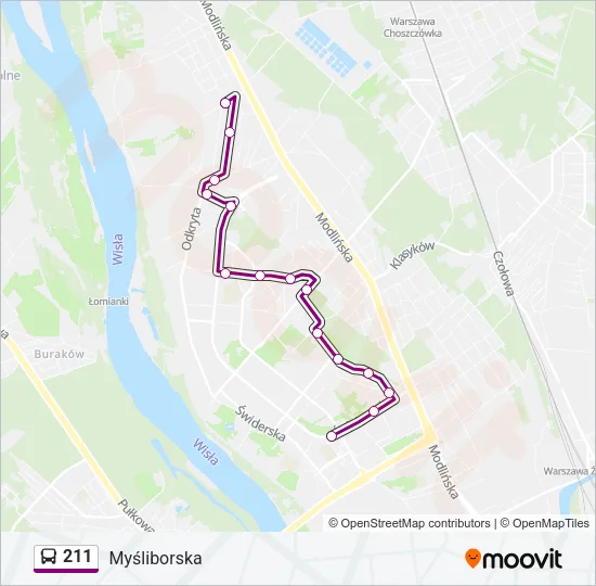 Автобус 211: карта маршрута