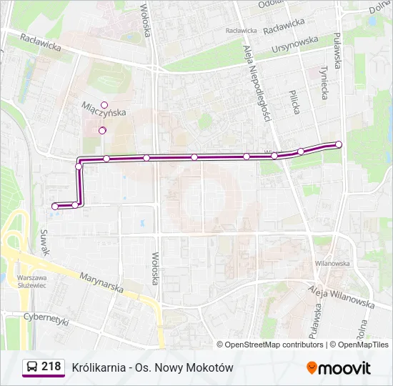 Автобус 218: карта маршрута