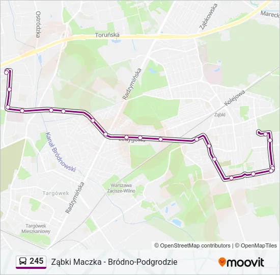 Автобус 245: карта маршрута