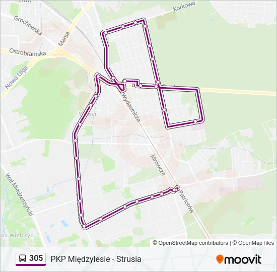 Автобус 305: карта маршрута