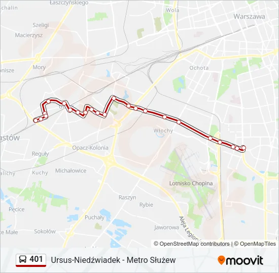 401 Bus Line Map