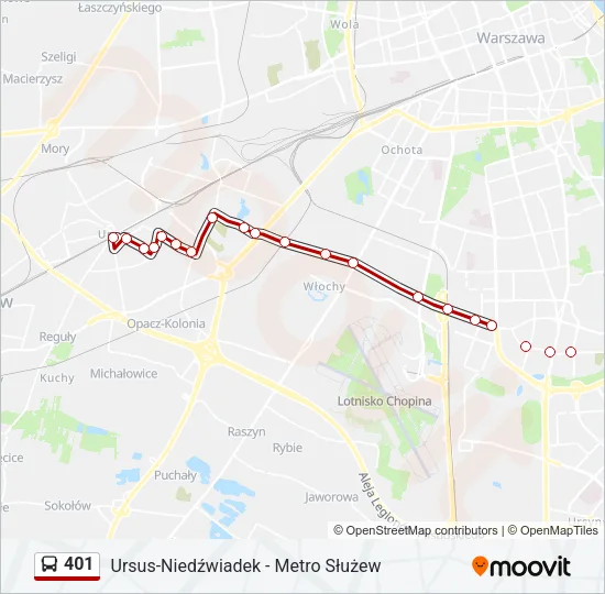 401 Bus Line Map