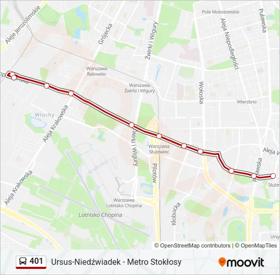401 Bus Line Map