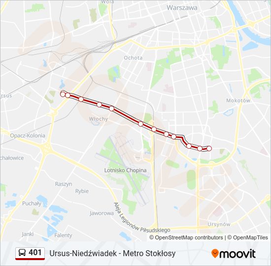Автобус 401: карта маршрута
