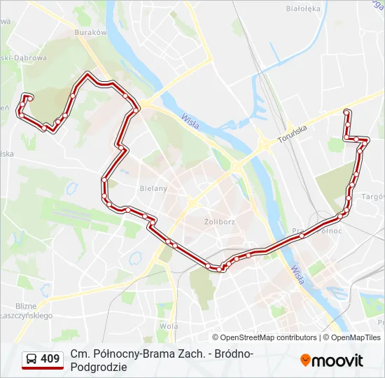 409 Bus Line Map